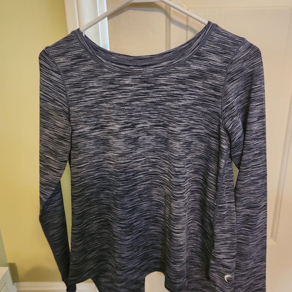 ZYIA Women's Navy Heathered Long Sleeve Top